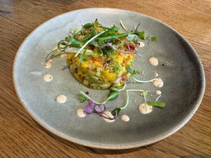 Mango & Avocado Tartare at Flax & Kale - Placa Castella in Barcelona