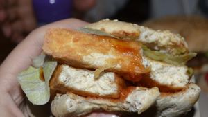 vegan burger after two bites at BurgerFuel - Sowah Square in Abu Dhabi