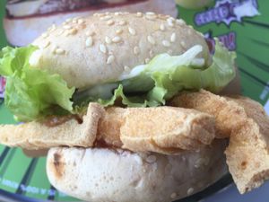 tofu, avocado, teriyaki and peanut sauce burger at BurgerFuel in Dubai