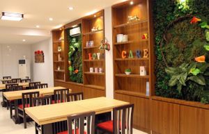 Inside Restaurant at Ahimsa Vegan Lounge in Surabaya