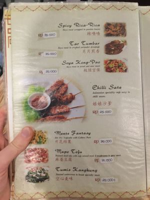 Menu at Ahimsa Vegan Lounge in Surabaya