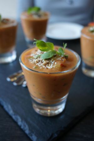 Tomato soup (Vegan). at Green Pumpkin in Riga