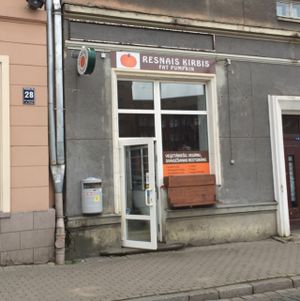 view from the street at Green Pumpkin in Riga