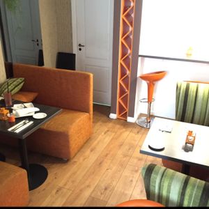 seating area at the back at Green Pumpkin in Riga