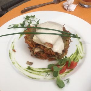 potato latkes at Green Pumpkin in Riga