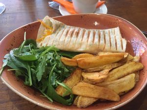 humus wrap  at Green Pumpkin in Riga