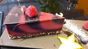 Raw berry cake at Green Pumpkin in Riga