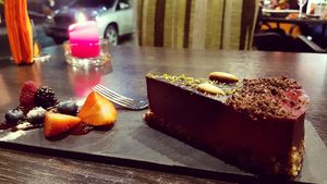 delicious raw cake at Green Pumpkin in Riga