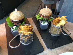 Meatless and fishless burger at Green Pumpkin in Riga