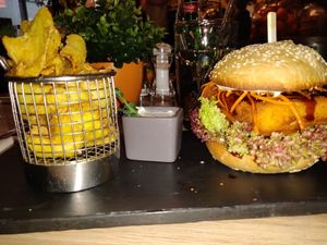 tofu burger at Green Pumpkin in Riga