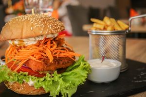 tofu burger at Green Pumpkin in Riga