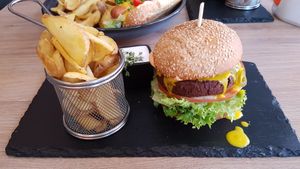 Chili bean burger at Green Pumpkin in Riga