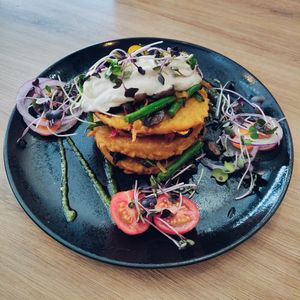 Potatoes pancakes at Green Pumpkin in Riga