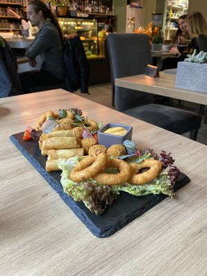 The generous snack plate! at Green Pumpkin in Riga