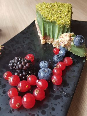 Pistachio cake at Green Pumpkin in Riga