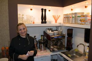 The chef/owner of the Fat Pumpkin. at Green Pumpkin in Riga