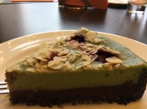 Basilikum Kirsch Torte. Sehr lecker. at Green Pumpkin in Riga