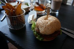 Fat Pumpkin Burger (Vegan). at Green Pumpkin in Riga