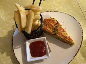 Fries and frittata   at The Shroom Room in Christchurch