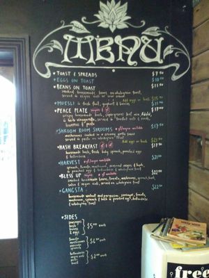 Menu as of June 2018 at The Shroom Room in Christchurch