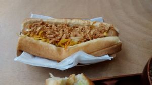 Hot dog at Le Tricycle in Paris