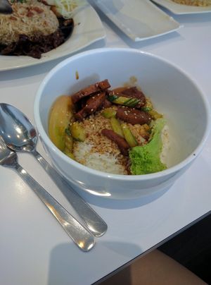 Vegetarian Sweet & Sour Pork Ribs Rice - RM10.90
Just the average mock meat with meh sauce. Portion is small, esp for the price. Was not satisfying. at The Garden Restaurant - Krystal Point in Penang