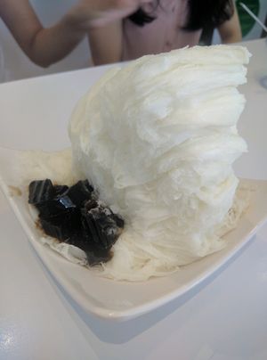 Durian Dessert. It's ok, not enough durian flavour to me but still hits the spot. at The Garden Restaurant - Krystal Point in Penang