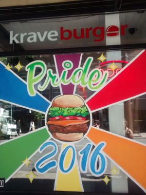 Window at Krave Burger in Halifax