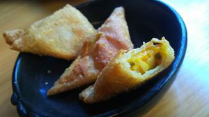 Carrot based filling kind of samosa, tasty. at Makamba in Stuttgart