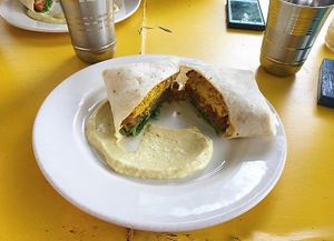 Tofu scramble breakfast wrap at Lentil As Anything - Abbotsford Convent in Abbotsford