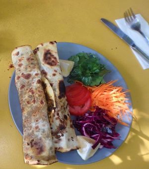 Lahmacun (Turkish Pizza) at Veganka in Ankara