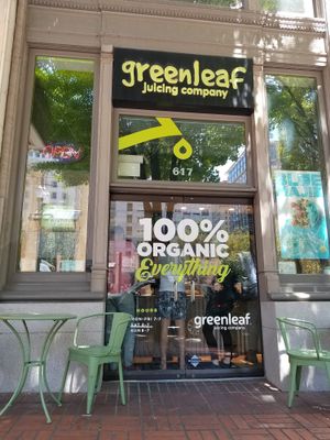 Outside at Greenleaf Juicing Company - Pioneer Square in Portland