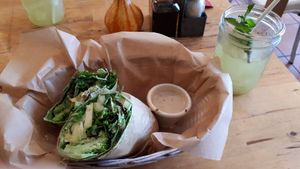 Vegetarian Wrap without side dish at Juice and Java in Miami Beach