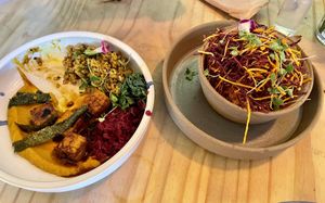 Asian tofu bowl and salpicão  at Org Bistro in Rio De Janeiro