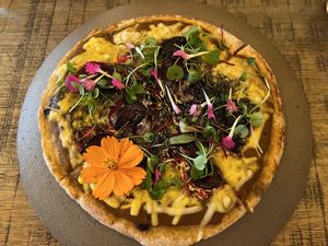 The pepperoni pizza is looking even better these days!! More toppings and just as delicious!!  at Org Bistro in Rio De Janeiro