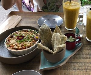 quiche, fish sticks and delicious maracuja juicee  at Org Bistro in Rio De Janeiro