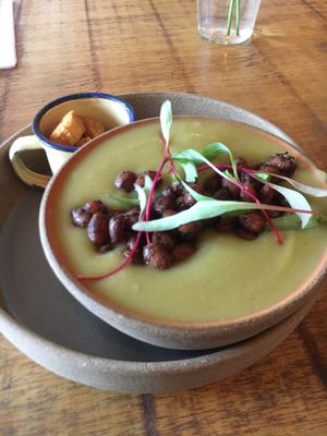 amazing sweet potato soup  at Org Bistro in Rio De Janeiro