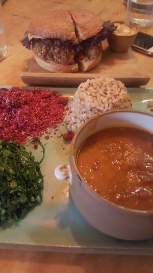 Feijoada and burger at Org Bistro in Rio De Janeiro