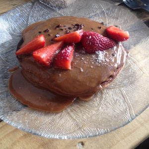 Oatmeal Chia Pancakes  at The Juice House in Barcelona