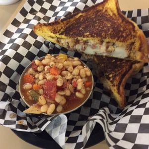 Potato salad and tempeh sandwich   at BBQ4Life in Boise