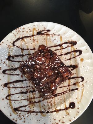 Vegan chocolate bread pudding  at BBQ4Life in Boise