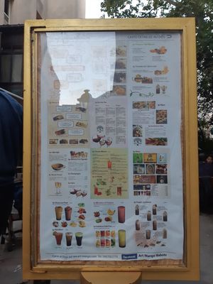 Menu at Art Mango in Montpellier