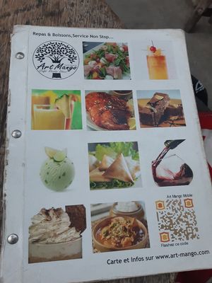 Menu at Art Mango in Montpellier