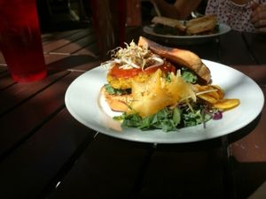 Veggie burger at El Departmento de la Comida in San Juan
