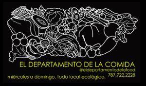 business card at El Departmento de la Comida in San Juan