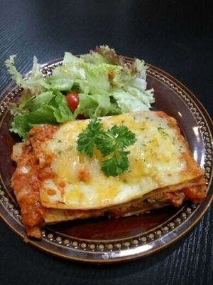 Vegetarian lasagne at Veggie Macau in Macau