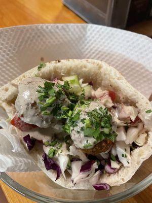 Media pita falafel  at Falafel Nessya in Playa Del Carmen