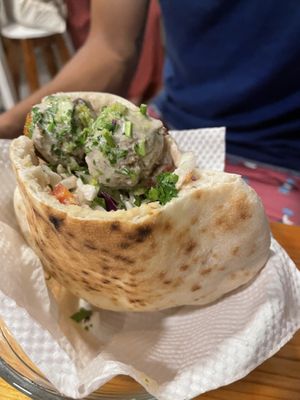 Pita falafel at Falafel Nessya in Playa Del Carmen