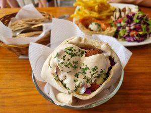 Full pita  at Falafel Nessya in Playa Del Carmen