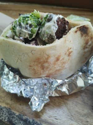 Pita falafel at Falafel Nessya in Playa Del Carmen